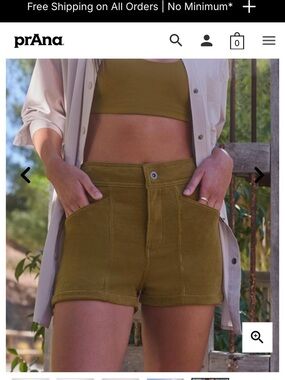 Prana Corduroy Ribbed High-Waist Shorts